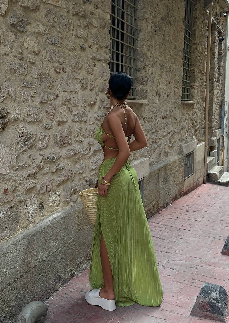 Pleated Resort Maxi Skirt Set