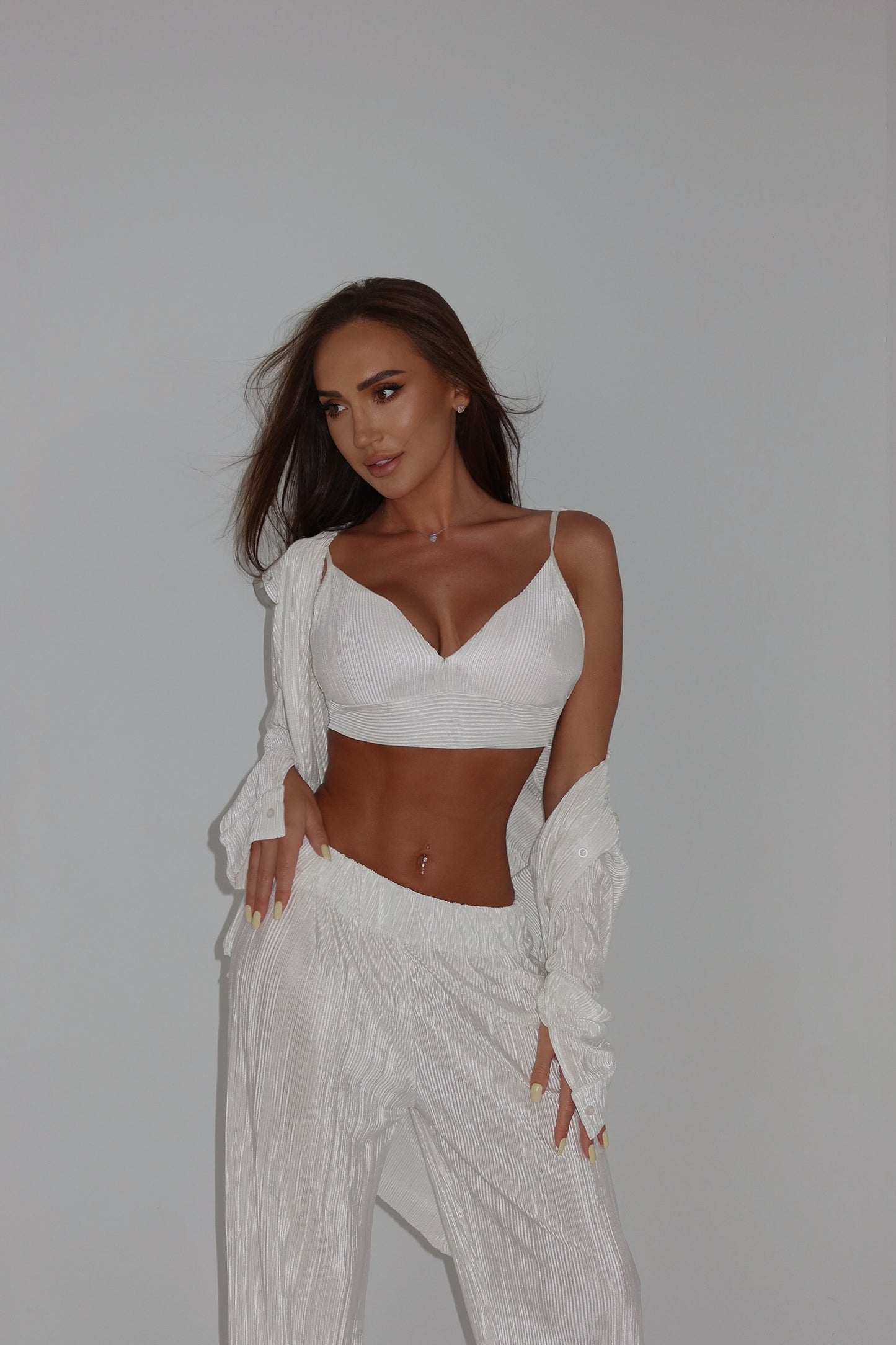 “Luna” Pleated Three-Piece Set