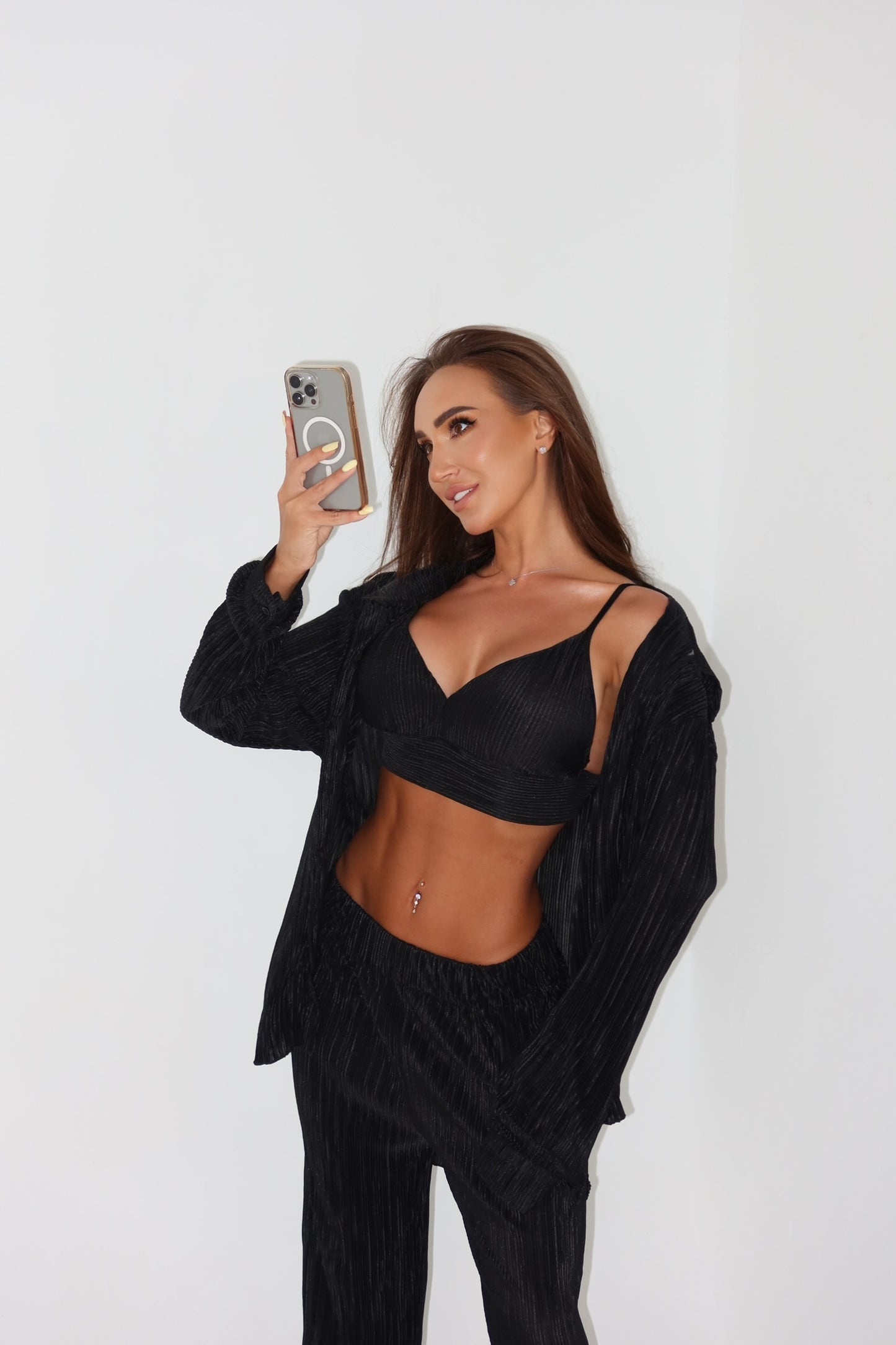 “Luna” Pleated Three-Piece Set