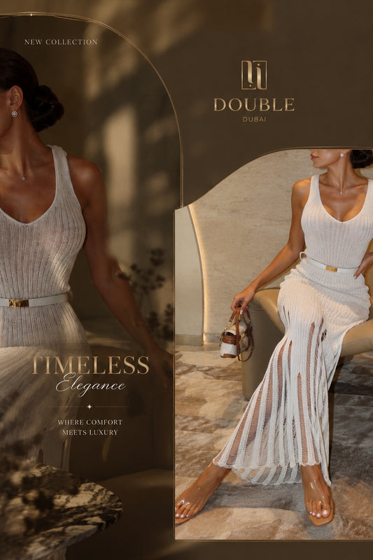 Ivory Mirage Knit Maxi Dress