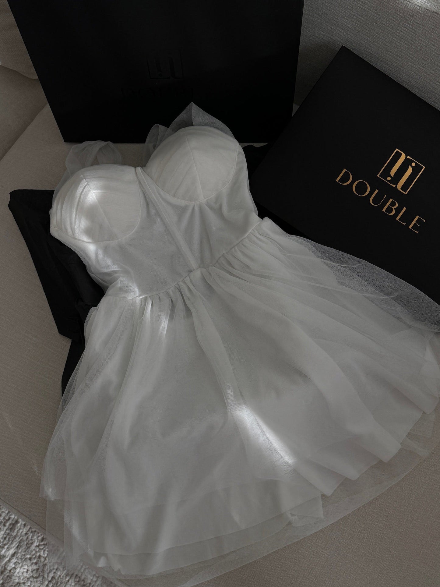 Ethereal White Silk Minidress - Double Fashion