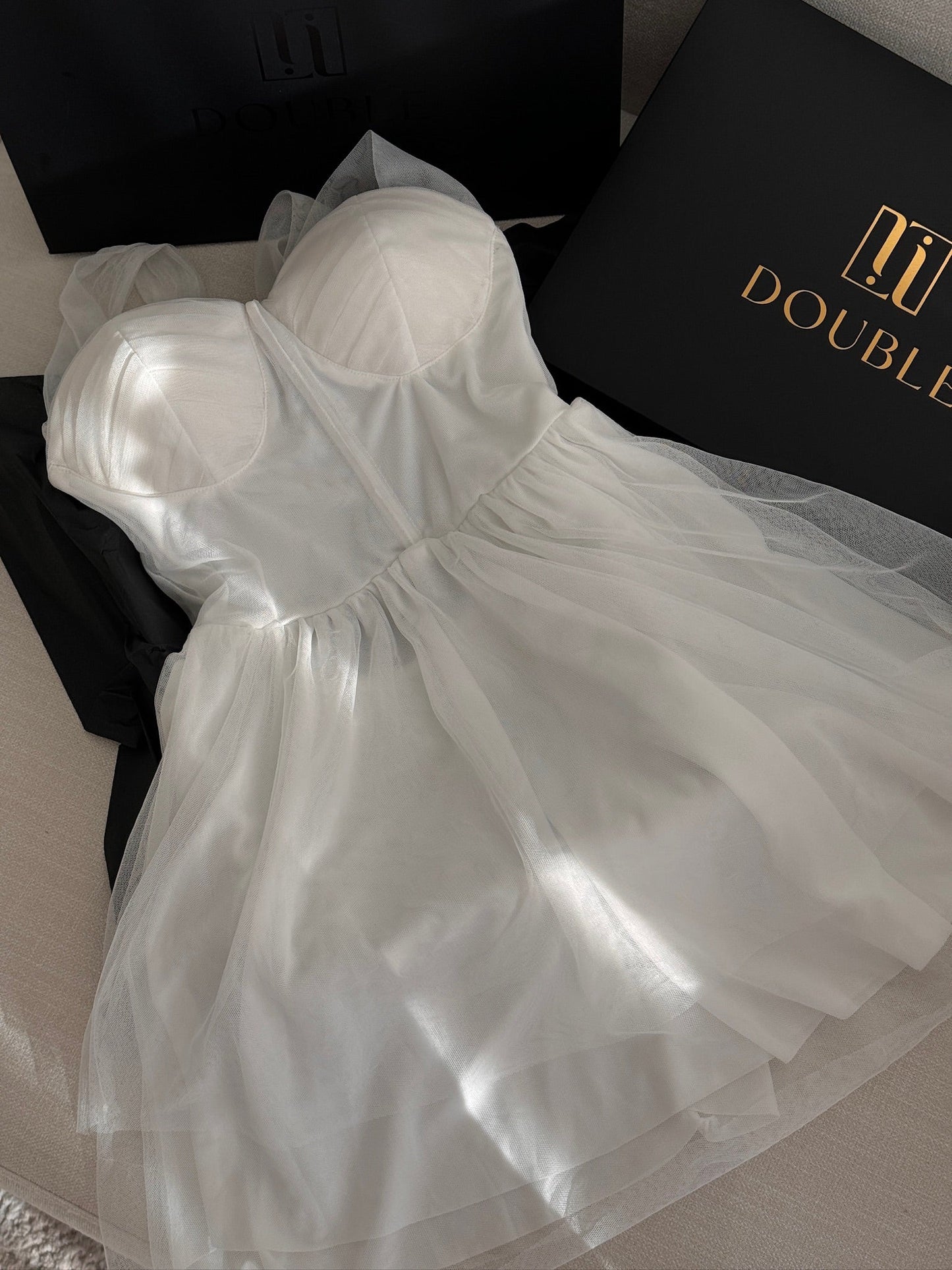 Ethereal White Silk Minidress - Double Fashion