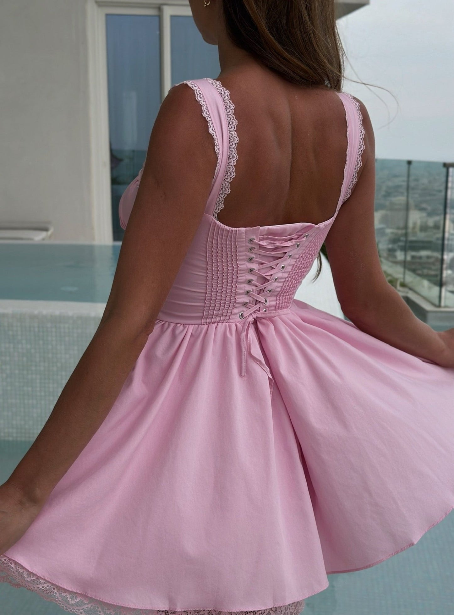 Gentle Dress With A Corset - Double