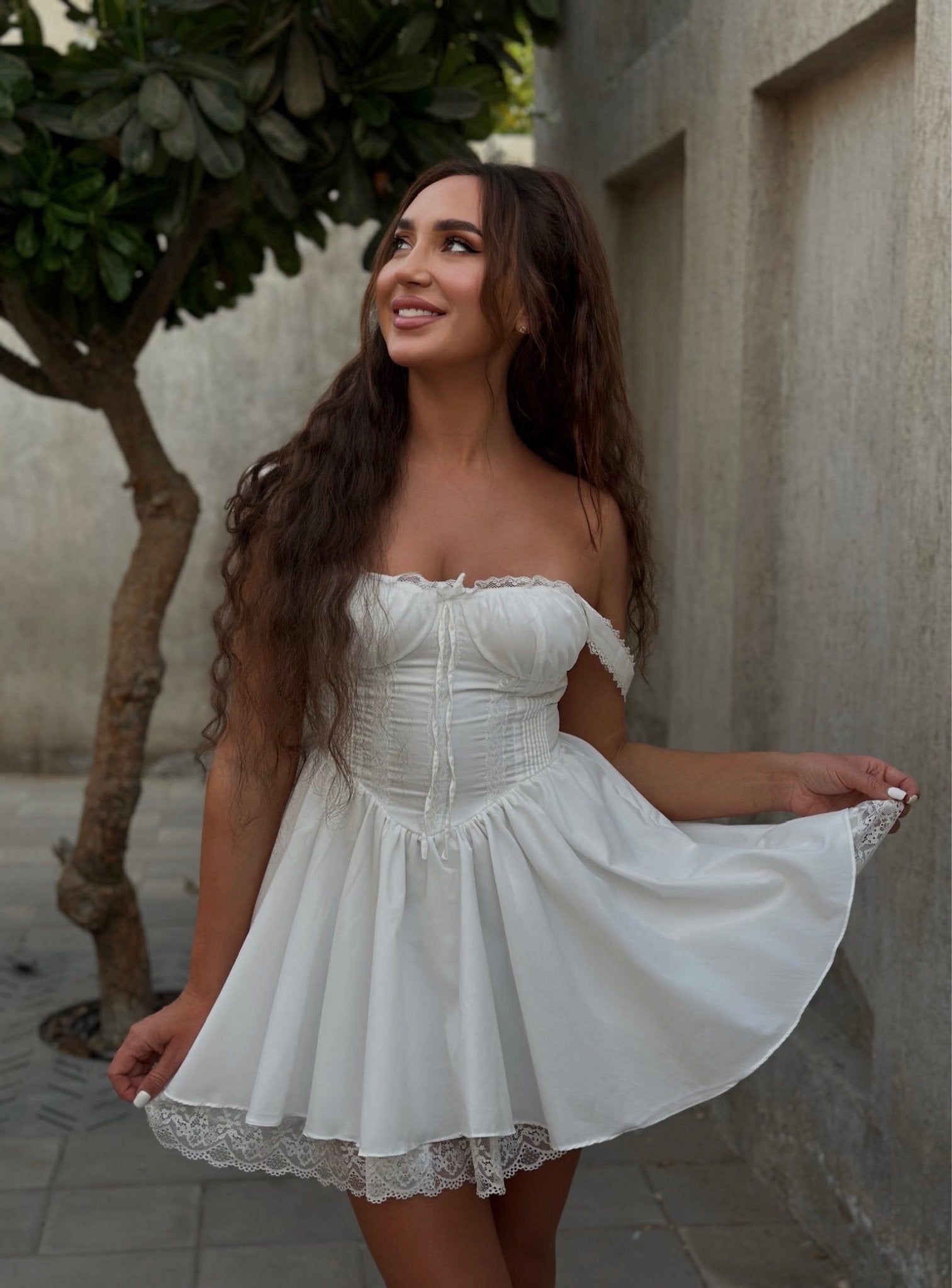 Gentle Dress With A Corset - Double