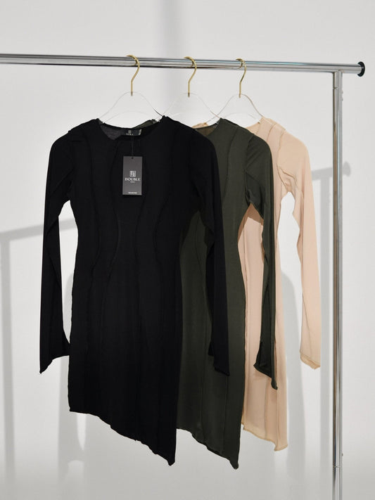 Short Dress With Seams - Double